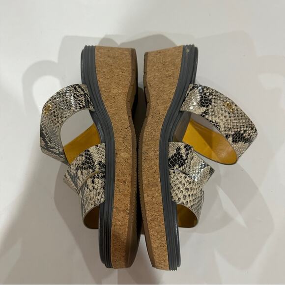 Cole Haan Allesa Grand‎ Platform Wedge Slide Sandals in Roccia Snake Size 11 - Picture 4 of 12